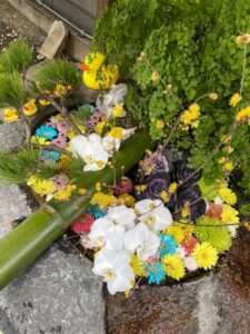 新年の花手水